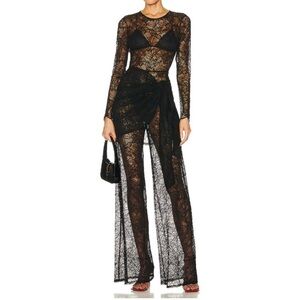 L’agence Ali Lace Jumpsuit in Black/Size Small